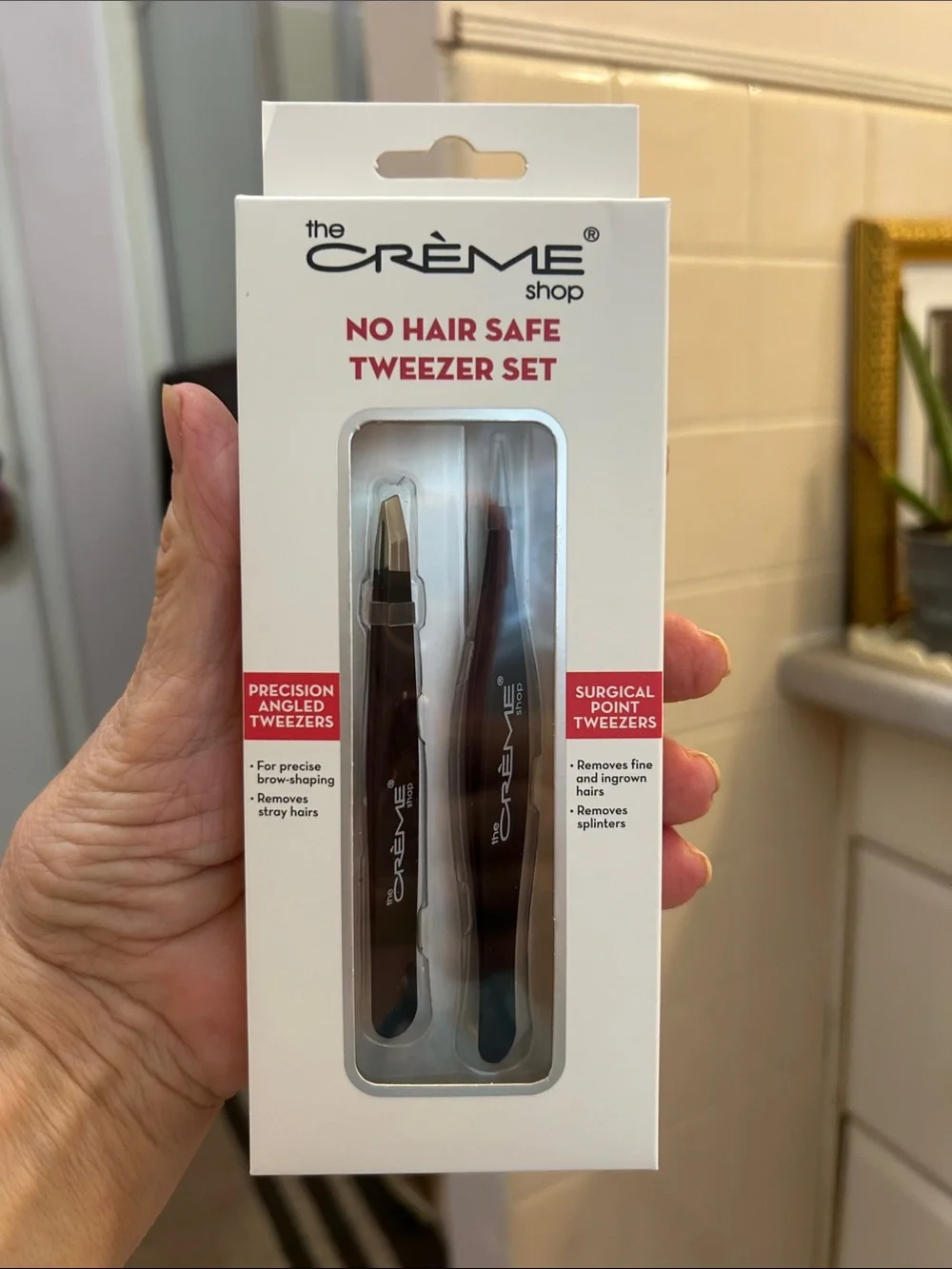 THE CREME SHOP NO HAIR SAFE TWEEZER SET*2 Types of Tweezers*New in box